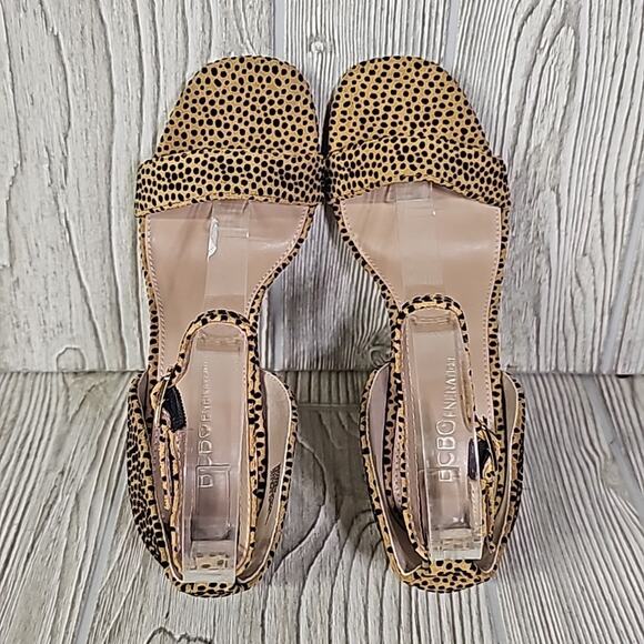 BCBGeneration Lexana Animal Print Leather Heeled Sandals Womens Size 5 - Picture 6 of 14